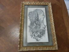 Paire de tableaux soie tissée "jacquard" scènes romantiques