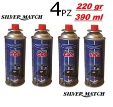 X Cartouche Bouteille 4 Pièces Gaz Butane 220G Silver Match Camping Sus