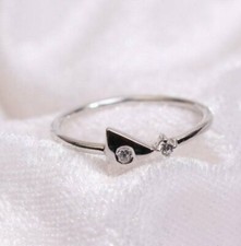 Or Bague Diamant Blanc 14K