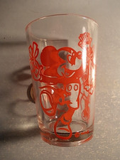 1950 rare verre WALT DISNEY monochrome 9,5 cm Riri Fifi Loulou Mickey Minnie !