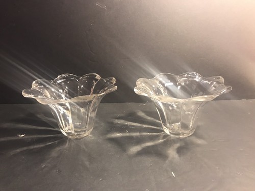 Pair antique glass lamp - of,