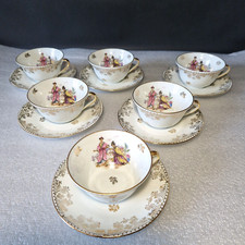 ? 6 tasses a café en porcelaine Limoges décor Nankin