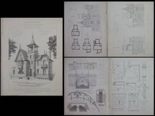 NANTES, VILLA JEANNETTE - GRAVURES ARCHITECTURE 1910 - ART NOUVEAU, MENARD