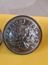 Bouton ancien sapeur-pompier, métal argenté, XIXe-XXe, A.Giroult Paris