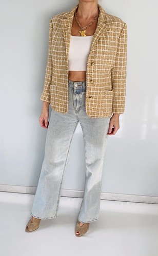 Veste tweed boutons bijoux - tweed,