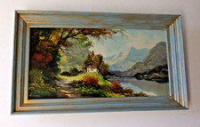 Peinture à l'huile paysage signé Vernon cadre