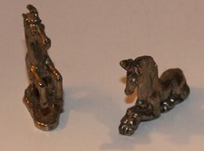 2 Pewter Unicorn Figurines -