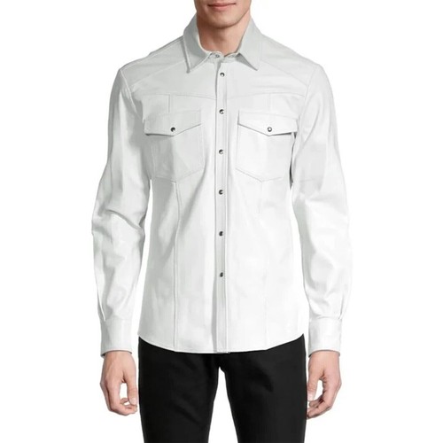 Chemise cuir blanche - en,