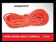 Corde tressée nylon rouge Ø2