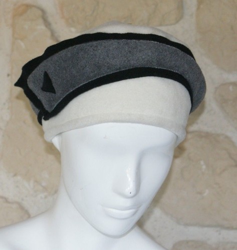 Chapeau blanc noir gris - chapeau, et