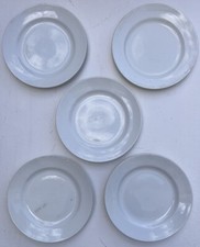 5 ASSIETTES PLATES FAIENCE BLANCHE DE ST AMAND LEBACQZ BOUCHART D 22 cm