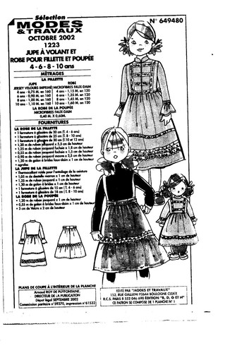 Patron enfant fille 2002 - patron,