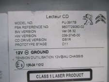 LECTEUR CD PEUGEOT 508   9807729080  2563311
