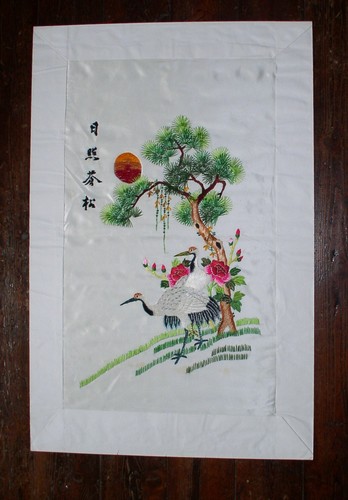 Tableau asiatique broderie - , sur