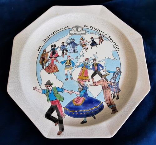 Longwy assiette murale emaux - assiette, murale.