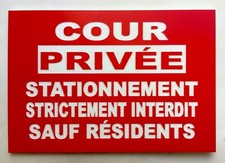 plaque panneau COUR PRIVÉE