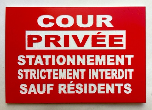Plaque panneau cour privée - plaque,