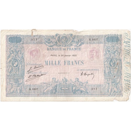 France 1000 francs bleu - 1000,
