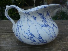 Creil et Montereau BROC de Toilette décor marbre bleu bon état 21cmX14cm XIX ème