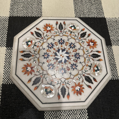 Marble table top - marble, inlay