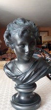 Buste plâtre enfant signé