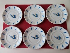 6 Soucoupes , Jean Picart Le Doux Pour Air France porcelaine limoges