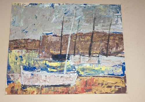 Tableau rare huile sur - sur, papier