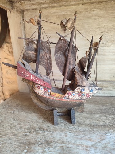 Rare maquette bateau bois - maquette,