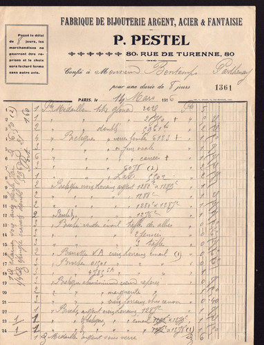 Paris bijouterie p - (iii°), "p