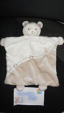 doudou plat ours blanc beige brodé étoiles KIMBALOO LA HALLE