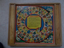 ANCIEN JEU DE L'OIE EN BOIS JEU DE DAME BON ETAT