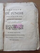 TRATTATO DE FUNGHI Gavotti Girolamo 1792 Livre ancien Champignons MYCOLOGIE RARE