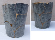 POUBELLE DE BUREAU TOLE ZINC - DECORATION - ANCIEN - VINTAGE