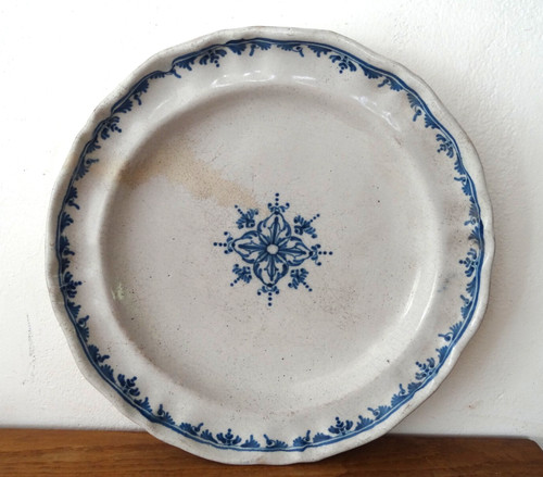 Grand plat camaïeu bleu - plat,