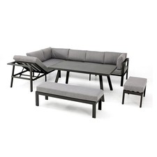 Ensemble Repas de jardin 9 Places "Antalya" 213cm Gris Anthracite