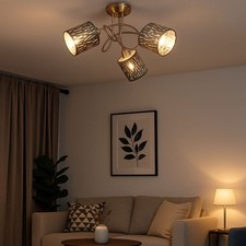 Plafonnier Spot Rondell Argent Métallique Design Chambre