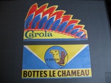 2 Chapeaux Publicitaires papier tour de France, calot coiffe indien, 2 photos