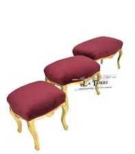 Trio De Poufs Luigi XV Style