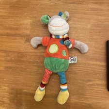 DOUDOU Peluche MOTS D'ENFANTS GIRAFE VACHE ZOE ROUGE GRIS ORANGE BLEU VERT 29cm