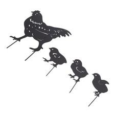 Lot De 4 Silhouettes De Poules