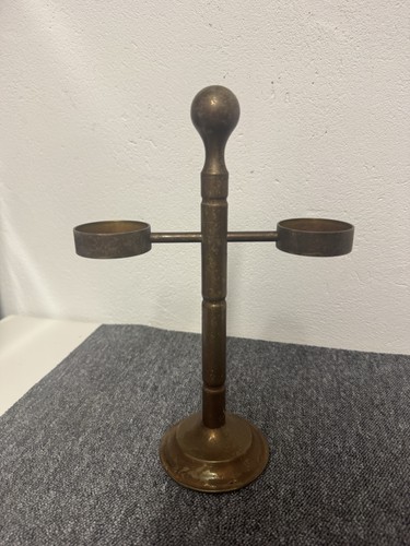 Bougeoir double métal bronze