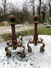 2 Chenets en fer forgé
