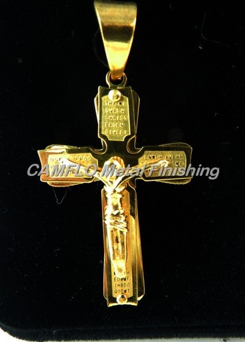 24k gold plated crucifix - plated, 3d