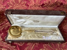 Cuillère à crème, manche argent, louche dorée, style Restauration