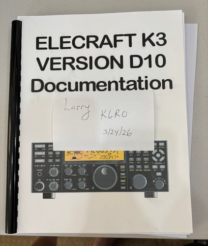 Elecraft custom made manual - elecraft, k3