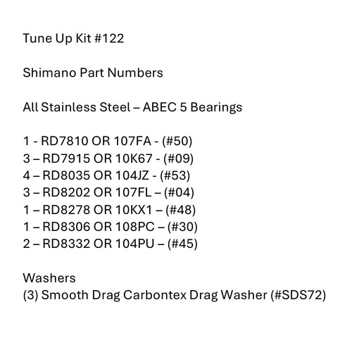 Tune kit 122 shimano - tune,