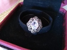 Jolie Bague fantaisie Style Tibétain Zircon/Strass couleur Transparent