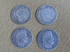France , lot de 4 pièces 5 francs argent Louis Philippe  1834