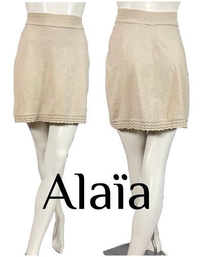 Jupe beige alaïa taille - jupe,