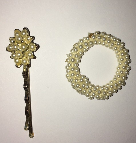 Vintage faux pearl - pearl, clip